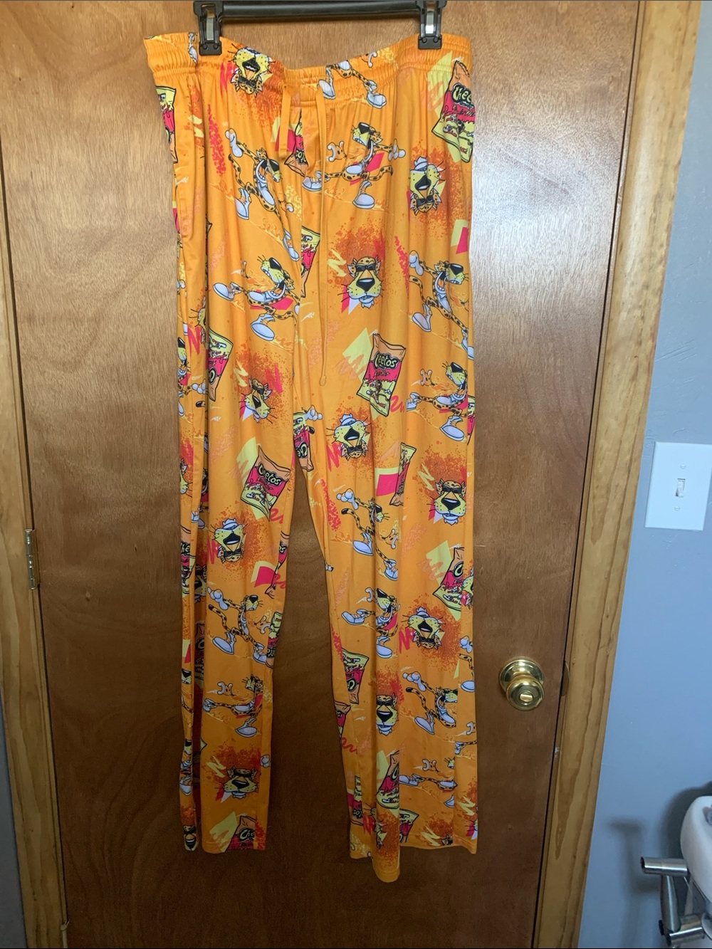 Flamin’ Hot  Cheetos Men's Orange Graphic Snack-Print Lounge Joggers